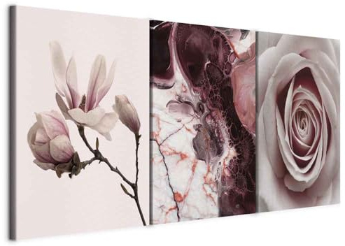 murando - Leinwandbild Set Abstrakt, 120x60 cm, 3-teilig, Schlafzimmer | Hochwertige Leinwand, sofort aufhängbar, ideal fürs Wohn- oder Schlafzimmer, wasserfest und lichtecht, langlebig, stilvoll