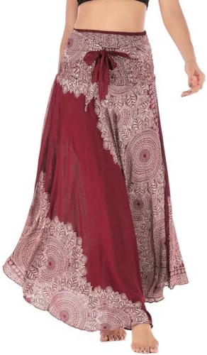 FEOYA Donna Gonna Lunga Elegante Abito a Vita Alta Estate Boemia Capestro Abito Spiaggia Festa Gonne da Mare - Colore 10