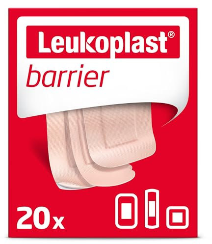 Leukoplast Barrier - Non-Sterile Wound Dressing Strips with Protective Barrier Against Bacteria and Dirt - Breathable and Waterproof, First-aid Plasters, 3 Assorted Sizes – Box of 20