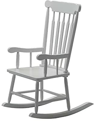 JLXJ Schaukelstühle Sessel Holzlatte mit Hoher Rückenlehne Schaukelstuhl für Indoor Draussen, Lichtbeständig Erwachsene Liegestuhl mit Armlehne, für Balkon, Veranda, Unterstützung 180kg