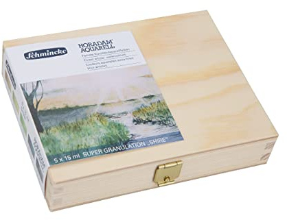 Schmincke DAM? Akvarell, supergranuleringsset utomhus, 5 x 15 ml tub, 74 867 097, tr?l?da, mycket starka granulerande nyanser, de finaste supergranulerande akvarellf?rgerna