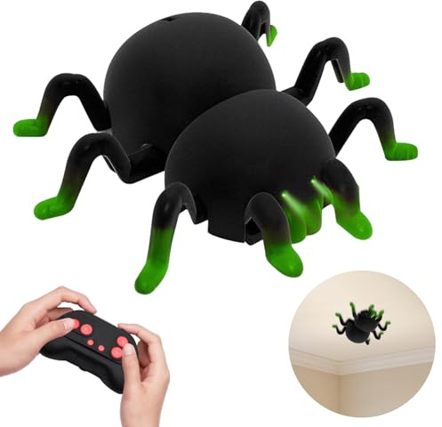 OBEST Araignée d’Escalade Murale électrique,Voiture Télécommandée pour Enfants,Jouet de Télécommande, Araignée Qui Grimpe au Mur pour Fête d’Halloween et Noël