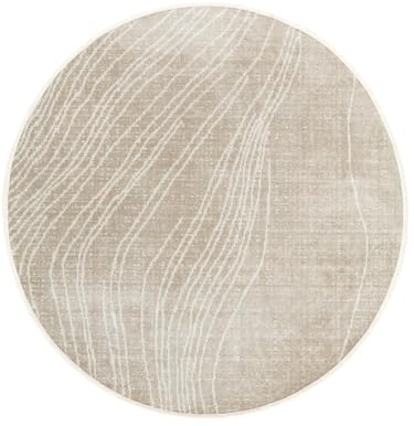 RugVista River, Rug, Modern carpets, Ø 6′7″ ft (Ø 200 cm), Round, Low, Living Room, Bedroom, Kitchen, Machine Wash, oeko_tex_100, Greige/Natural