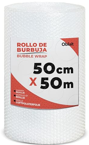 Rouleau Papier bulle 50 cm x 50 m - Idéal pour le emballage, déménagement, expédition colis, protection
