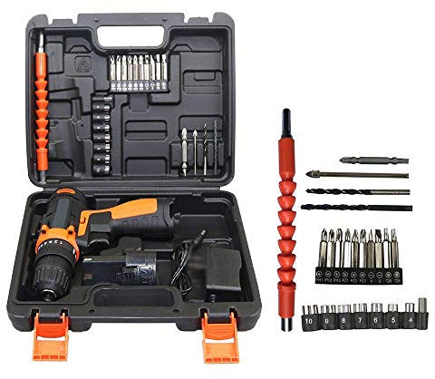 Juego de taladro de litio con pantalla digital de 12 V, taladro inalámbrico, taladro de mandril de 10 mm, batería A de carga rápida_ Pantalla digital de 12 V (pequeña caja de plástico + lujo