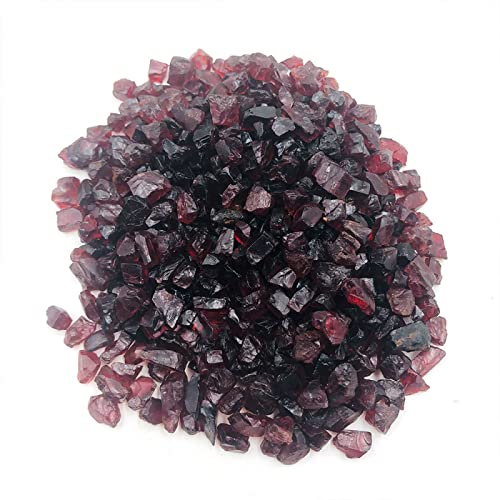 FORLUZ 50 g natürlicher roher Granatsplitter, Kies, grober Quarz, Kristallstein, Raumdekoration, Aquarium, 50 g, zufällige Farbauswahl