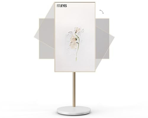 FITUEYES Design TV Ständer für 24-48 TV Mobiler TV Stand Rollbar 90° Bildschirmdrehung Kompakt Platzsparend Fernsehständer für Büro Schlafzimmer Wohnzimmer