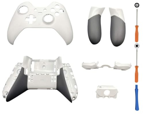 Hzxkqmil Replacement Housing Shell Set for Xbox One Elite 1st Controller | Front Cover Faceplate Back Shell + Side Rails LB RB Bumper Triggers Button Accessories for Xbox Elite Series 1 Controller