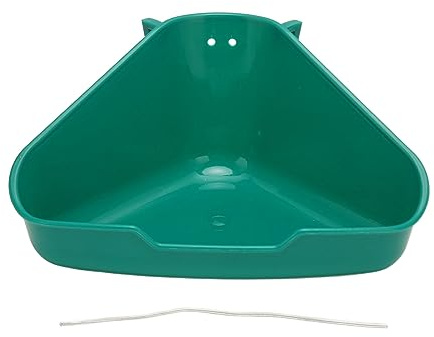 Caja de Arena para Animales Pequeños, Caja de Arena para Conejos, Bandeja de Arena Esquinera en Forma de Abanico, Caja de Inodoro para Esquina de Conejo, Orinal para Conejillos de(S 40cm / 15.7in)