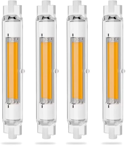 R7S LED 118mm Dimmbar 30W Lampen, R7S LED 118mm Glühbirne Ersatz für 300W Halogenlamp, Warmweiß 3000K 3000LM, Kein Flackern, 360°Abstrahlwinkel LED Stab, LED Leuchtmittel, 4er Pack