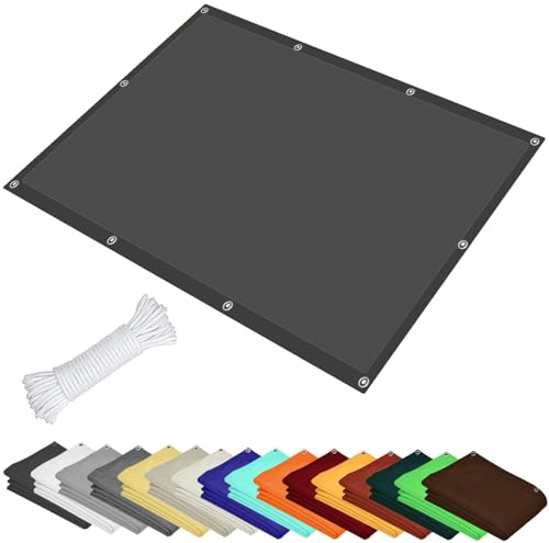 Sonnensegel Quadratisch 0.5 x 1.7 m Balkonverkleidung mit Seilen und Befestigungs Kit Geeignet für Balkone zur Beschattung, Anthrazit
