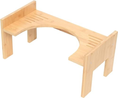 Loohacp Toilettenhocker Toilettenhilfe rutschfest WC Schemel Toilettenstuhl Bambus, für die Gesundheit des Dickdarms, Verstopfung und Hämorrhoiden