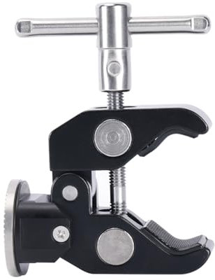 NICEYRIG Camera Mount Clamp,Super Clamp with Rosette Mount (M6 Thread Holes),Mount Tripod Clamp,Super Clamp Camera Mount,Open Distance 12mm - 50mm