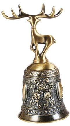Luwecf Metall Handglocke, Dinner Glocke, 5,5 X 11 cm, für Weihnachtsfeier, mit Rosen Gravur
