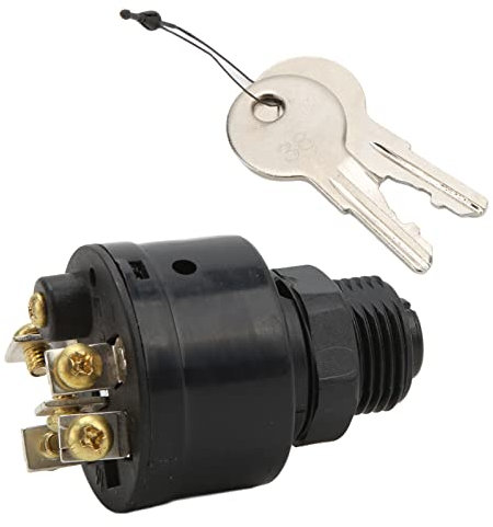 Interruttore a Chiave di Accensione a 3 Posizioni, Copertura Resistente Alle Intemperie 87‑88107 per la Maggior Parte dei Motori Fuoribordo, Avviamento Spento, Push‑to‑choke,