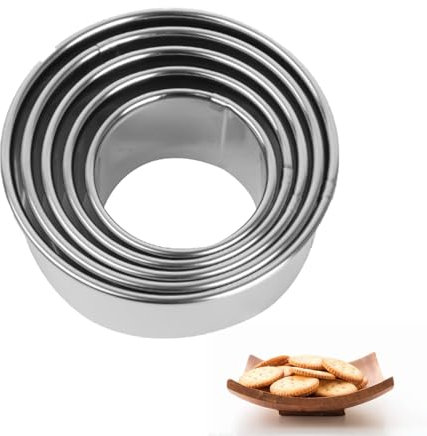5 Stück Ausstecher Rund,Backring,Keksausstecher Rund,Ausstechformen Rund,Keksausstecher zum Backen Servierringe Runde,Runde Ausstechformen,Donut-Ringformen,Cookie Cutter,für GebäCk Teig Donuts