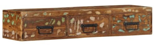 Gecheer TV-väggskåp 100 x 30 x 19 cm massivt trä, modernt TV-skåp, TV-bord, TV-skåp, TV-skåp, TV-skåp, TV-skåp, vardagsrumsskåp, P4017465