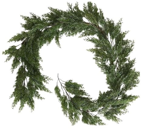 Fichtengirlande, Zedern-Weihnachtsgirlande, Kiefern-Wintergirlande, Weihnachtsgrün-Girlande, Indoor-Outdoor-Girlande, immergrüne Weihnachtsgirlande für Kaminsims und Türen mit lebensechtem Grün