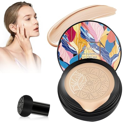 Luftkissen CC Creme Foundation & Concealer, Feuchtigkeitsspendende BB Creme Make-up, Leichte Deckkraft, Liquid Foundation für Gesicht (Hellweiß, C)