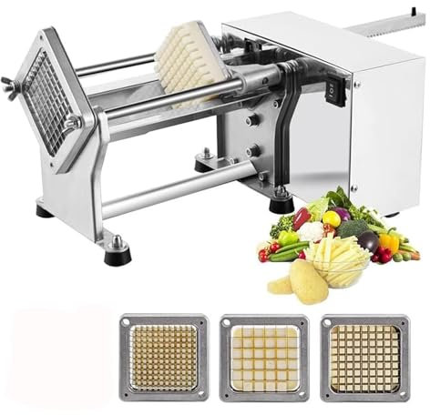 GXGSDM Coupe-Frites électrique Professionnel, Coupe-légumes Professionnel, avec Lame de 6/9/13 mm, Coupe-Chips, Hachoir à légumes en Acier Inoxydable, for Pommes de Terre, Carottes et concombres