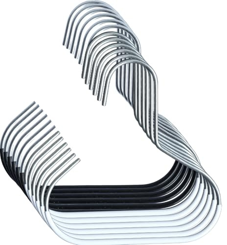 Hat Hanger,12 Pack Hat Storage for Baseball Caps,Scarf Hangers, Metal Non-Slip Hat Organizer for Ties Scarves Belts Tank Ties Tops Hat Hooks(White Black)
