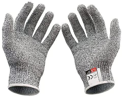 ZKLGS Guantes Anticorte Guantes Resistentes a los Cortes Guantes de Caza Ambidiestro Grado alimenticio Ciclismo Protección Nivel 5 Tamaño de protección Guante de Trabajo de Seguridad(Medium)