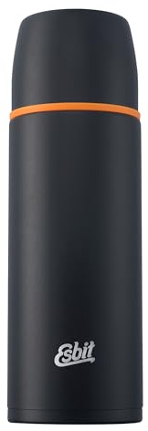 Esbit Classic Isolierflasche 1L - Thermoskanne für warm & kalt - Thermosflasche mit 2 Bechern - Trinkflasche Edelstahl - Auslaufsicher - Schwarz