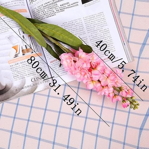 JUSTPRETTYCHIC Artificial Hyacinth Flowers Violet Silk Green Leaves for Wedding Anniversary Party Decor Indoor Home Decoration Deep pink