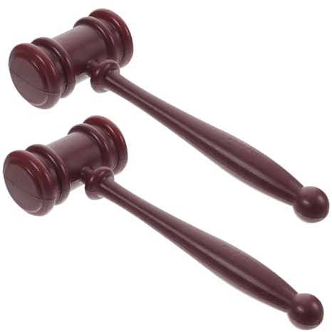 CLISPEED 2pcs Boys and Girls Toy Gavel Judge Hammer Toy Role Play Auction Hammer for Halloween Props and Cosplay Mallet