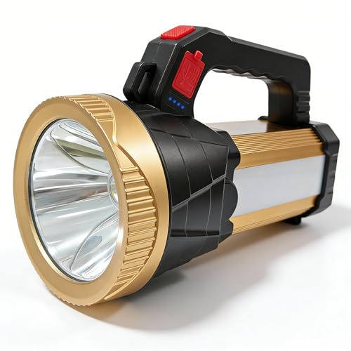 Lotmane Torches led Super Bright Torch Rechargeable Standard Torches Battery Powered 1200mAh Hand Flashlight 1000LM with Side Lantern for Camping Outdoor,IPX5 Waterproof
