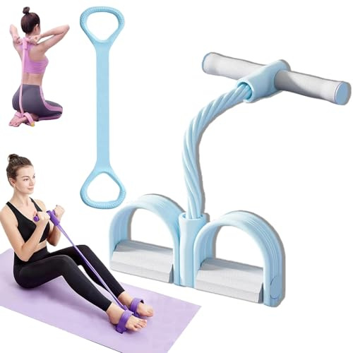 Cuerda tensora multifuncional para pedales de 4/6 tubos, bandas de resistencia con mango, banda de resistencia para abdominales, cintura, brazos, piernas, estiramiento y adelgazamiento