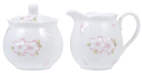 DECHOUS Pot à Lait et Sucrier Céramique Blanc avec Couvercle Embossé pour Café et Sucre Design Élégant pour Cuisine et Service
