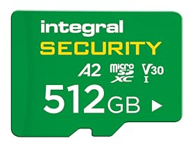 Integral 512GB High Endurance microSD Card, UHS-I V30 U3 A2, 4K für CCTV, Dashcams, Heimsicherheit, Babyphones und Bodycams, bis zu 95 Stunden Überschreiben und 97.000 Stunden Aufzeichnung