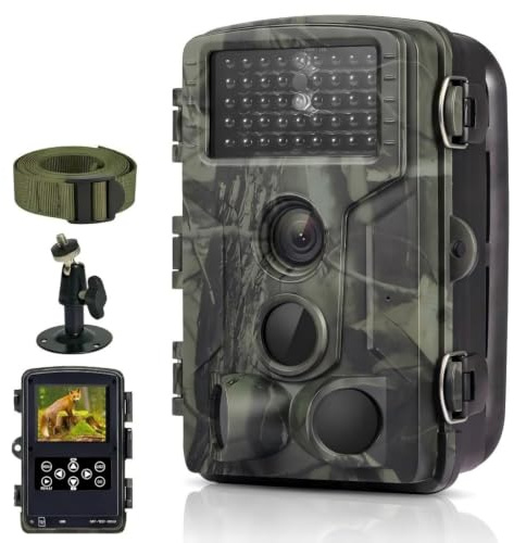 FunKind Camara Caza 4K 50MP, Camara Fototrampeo con Sensor de Movimiento, Cámara de Caza Nocturna Impermeable IP65, Visión Nocturna hasta 25m, Tarjeta de Memoria No Incluida