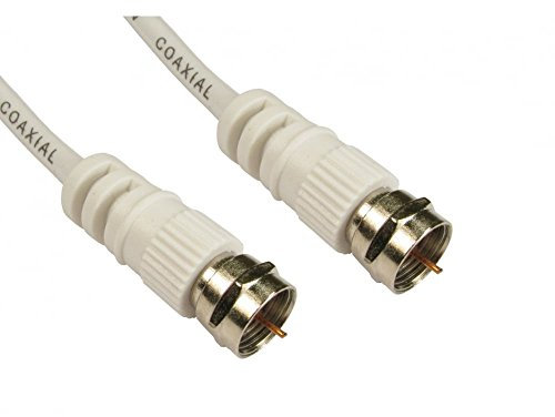 Coaxial Satellite Cable F Type Screw Connector Lead For Sky Black/White GOLD VIRGIN MEDIA SKY Q HD TV TIVO & SUPERHUB (5 Meter, White)