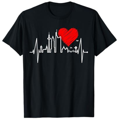 Frankfurt Skyline Herzschlag Fan Ich Liebe Frankfurt Am Main T-Shirt
