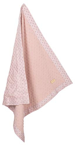 roba Babydecke Lil Planet 80 x 80 cm - für Mädchen & Jungen - Bio Baumwolle - Terry Dots Punkte Motiv - GOTS zertifiziert - Rosa / Mauve
