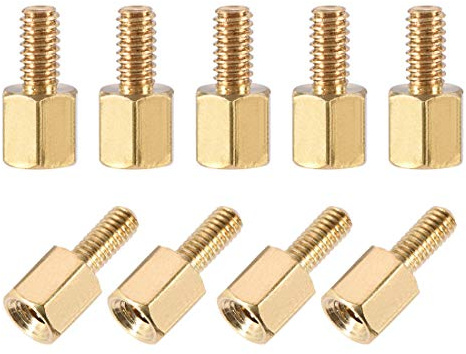 sourcing map 20 Stück Sechskant Muttern Abstandshalter M2,5x5mm+6mm männlich-weiblich Messing PCB Motherboard Spacer für Computer Platine | männlich-weiblich Messing PCB Motherboard Spacer für Computer Platine