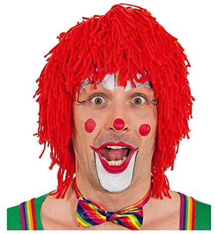 PAPSTAR NEU Perücke Unisex Clown aus Wolle, rot - mit Haarnetz