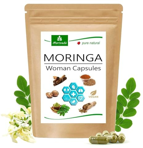 Woman Aktiv Kapseln I Zyklus Balance Menopause I 2 Monate Vorrat I mit Moringa, Zimt, Kümmel, Fenchel, Muskatnuss I natürlich und vegan I von MoriVeda 120 Stück