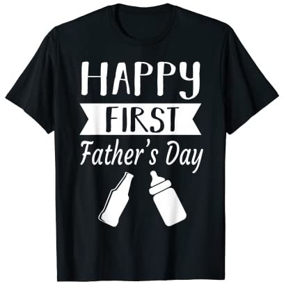 Herren First Father's Day Bier Baby Flasche New Dad Geschenk T-Shirt