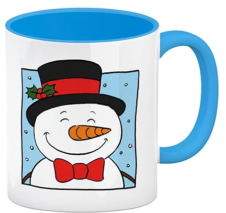 speecheese Schneemann & Pinguin Kaffeebecher Hellblau