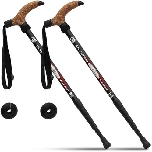Bâton de randonnée en alliage d'aluminium à verrouillage rapide, anti-choc, canne réglable pour montagne, trekking, randonnée, ultraléger et pliable avec poignées en liège et embouts en tungstène