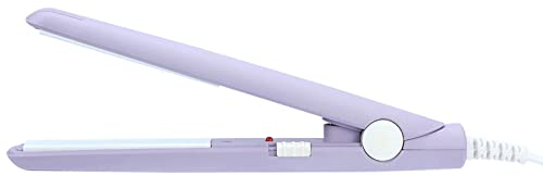 Mini Piastra per Capelli Corti, 2 in 1 Mini Piastra per Capelli Viaggio Bellezza Riscaldamento Arricciacapelli Rosa Spina Europea L Piastra in Ceramica Tormalina (Viola)