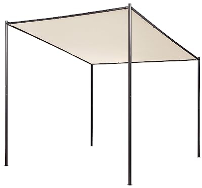 Pergola Stahl beige/schwarz 282 x 294 cm Garten Terrasse Outdoor Vimino