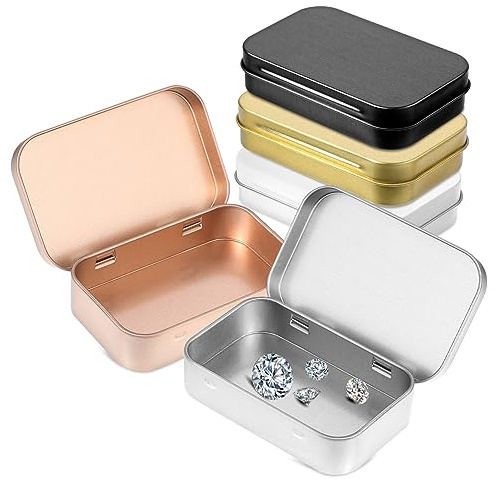 5 Stücke Metallboxen mit Deckel Mini Organizer für Karten und Zubehör Rechteckige Metalldosen Zur Aufbewahrung von Süßigkeiten Schmuck und Kleinen Gegenständen