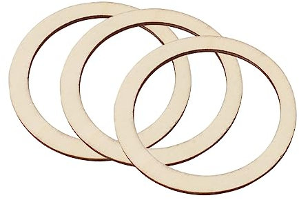 COHEALI 50Pcs Anneaux En Macramé Tranches De Bois Naturel Embellissements De Scrapbook Cercle Anneaux En Bois Cercles De Bois Non Artisanat Anneaux De Liaison Bricolage Artisanat