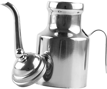 TOPBATHY 3st Öltopf Aus Edelstahl Gießen Öldekanter Aus Metall Olivenöl Tülle Ölspender Krug Würze Cruet Soßenschüssel Picknickkorb Beige Filter Rostfreier Stahl Mit Deckel