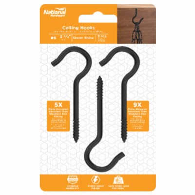 National Hardware N820-106 Ceiling Hooks, 3-3/8 in. 3 Pack- Quantity 10