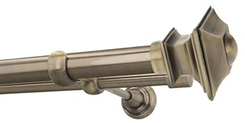 HDTL Gardinenstange Vorhangstange 25/19mm 2-läufig Wandmontage Messing Antik 180 cm Erato